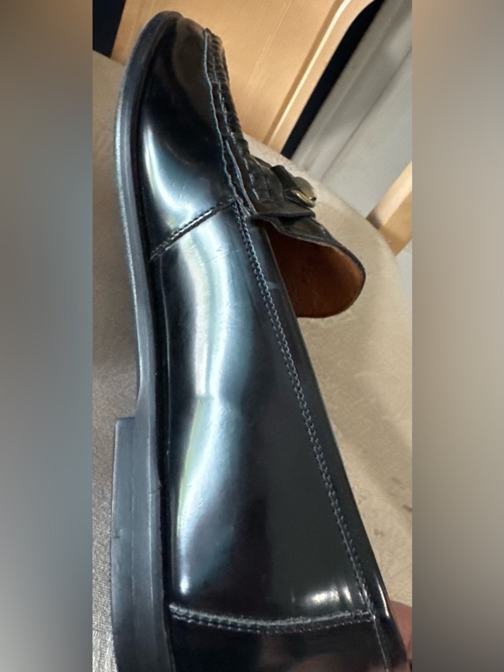 Authentic Gucci Black Embossed GG Leather Horsebit Loafers - Picture 9 of 11